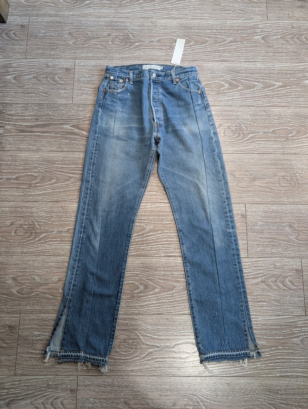 EB Denim "Unraveled" Reconstructed Straight Leg Jeans - Size 30 - Picture 9 of 16